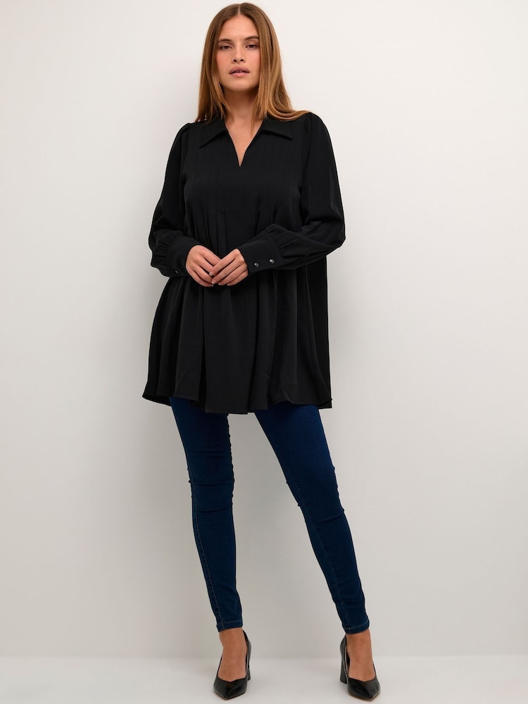 Kaffe Signa Long Sleeve Short Black Dress - Image 1 of 6