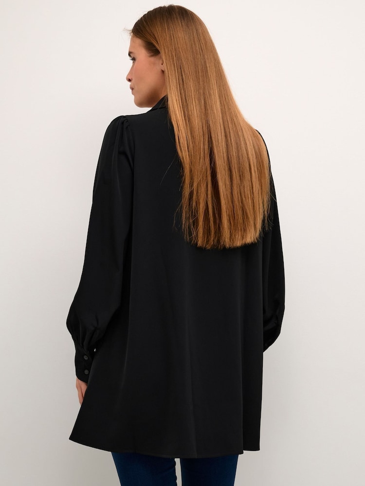 Kaffe Signa Long Sleeve Short Black Dress - Image 2 of 6