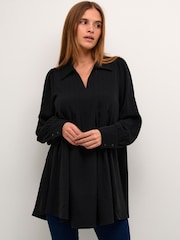 Kaffe Signa Long Sleeve Short Black Dress - Image 3 of 6