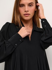 Kaffe Signa Long Sleeve Short Black Dress - Image 4 of 6