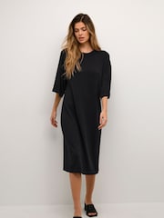 Kaffe Fenia Knitted Midi Black Dress - Image 1 of 5