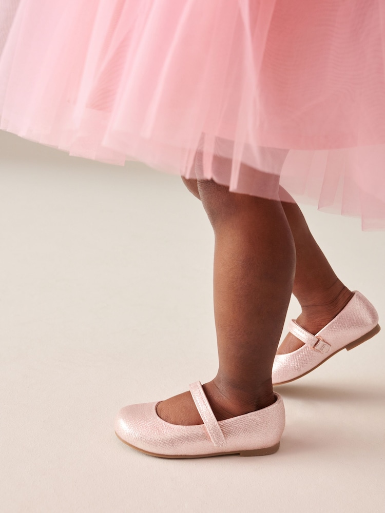 Pink Standard Fit (F) Mary Jane Touch Fastening Occasion Shoes - Image 3 of 9