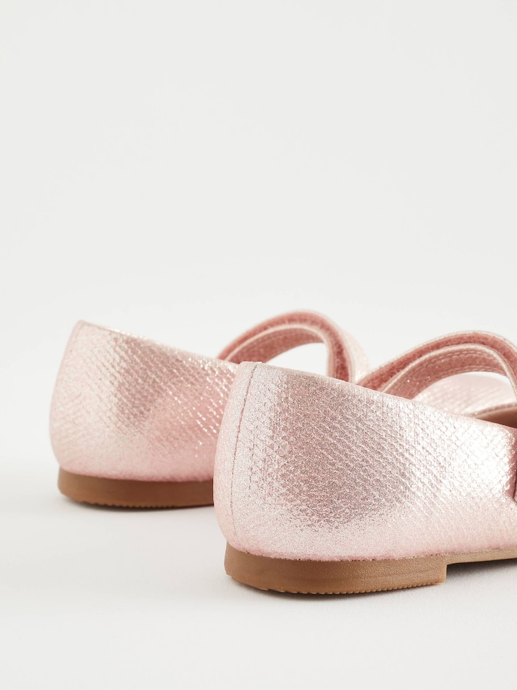 Pink Standard Fit (F) Mary Jane Touch Fastening Occasion Shoes - Image 8 of 9