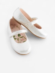Silver Standard Fit (F) Mary Jane Touch Fastening Occasion Shoes - Image 4 of 10