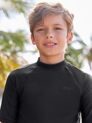 Black Short Sleeve Sunsafe Rash Vest (1.5-16yrs) - Image 4 of 7