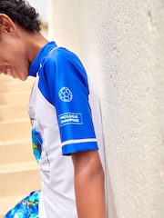 Cobalt Football Short Sleeve Sunsafe Rash Vest (1.5-16yrs) - Image 3 of 7