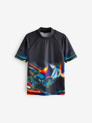 Black/Dark Short Sleeve Sunsafe Rash Vest (3-16yrs) - Image 5 of 7
