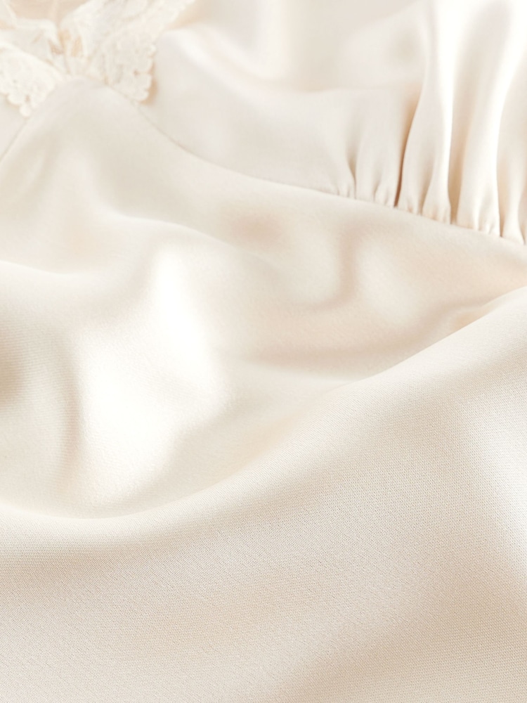 Champagne Gold Maternity Satin Slip Dress - Image 1 of 1