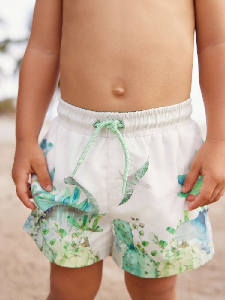 Weiß-grün - Badeshorts mit Print (3 M.–7 J.) - Bild 1 von 7