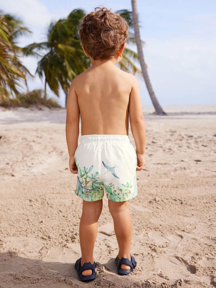 Weiß-grün - Badeshorts mit Print (3 M.–7 J.) - Bild 2 von 7