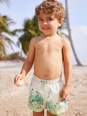 Weiß-grün - Badeshorts mit Print (3 M.–7 J.) - Bild 3 von 7