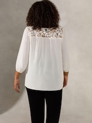 Live Unlimited Curve - White Lace Yoke Blouse - Image 3 of 5