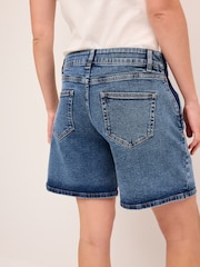 Mid Blue Maternity Denim Boyfriend Shorts - Image 3 of 8