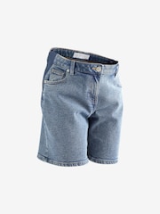 Mid Blue Maternity Denim Boyfriend Shorts - Image 6 of 8