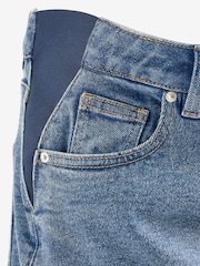 Mid Blue Maternity Denim Boyfriend Shorts - Image 7 of 8