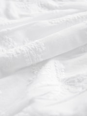 White 100% Cotton Broderie V-Neck Lace Detail Short Sleeve Top - Image 6 of 6