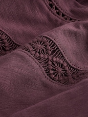 Red Print V-Neck Bubble Hem Top - Image 6 of 6