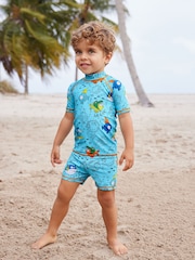 Blue Puffer Fish Sunsafe Top and Shorts Set (3mths-7yrs) - Image 2 of 8