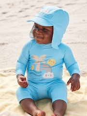 Blau - Sonnenschutz-Set aus Badeanzug und Mütze 2-teilig (3Monate–7Jahre) - Bild 1 von 10