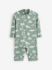 Sage Green Sunsafe Swimsuit & Hat 2 Piece Set (3mths-7yrs) - Image 7 of 10