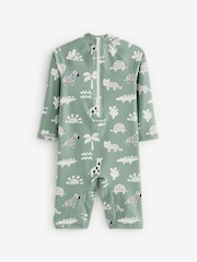 Sage Green Sunsafe Swimsuit & Hat 2 Piece Set (3mths-7yrs) - Image 8 of 10