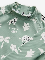 Sage Green Sunsafe Swimsuit & Hat 2 Piece Set (3mths-7yrs) - Image 9 of 10