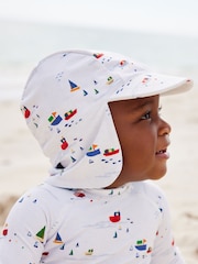 Pale Blue Boats Sunsafe Swimsuit & Hat 2 Piece Set (3mths-7yrs) - Image 5 of 10
