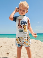 Neutral Safari Sunsafe Top and Shorts Set (3mths-7yrs) - Image 1 of 6