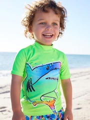Green Rainbow Shark Sunsafe Top and Shorts Set (3mths-7yrs) - Image 4 of 8