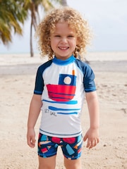 Navy Boat Sunsafe Top and Shorts Set (3mths-7yrs) - Image 1 of 8