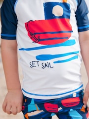 Navy Boat Sunsafe Top and Shorts Set (3mths-7yrs) - Image 5 of 8