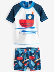 Navy Boat Sunsafe Top and Shorts Set (3mths-7yrs) - Image 6 of 8