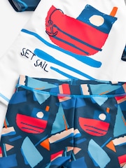 Navy Boat Sunsafe Top and Shorts Set (3mths-7yrs) - Image 8 of 8