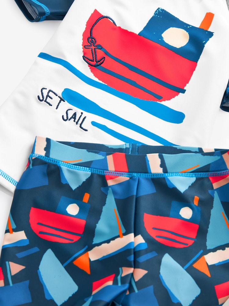 Navy Boat Sunsafe Top and Shorts Set (3mths-7yrs) - Image 8 of 8