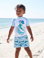 Light Blue Sealife Sunsafe Top and Shorts Set (3mths-7yrs) - Image 1 of 9