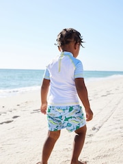 Light Blue Sealife Sunsafe Top and Shorts Set (3mths-7yrs) - Image 4 of 9