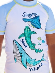 Light Blue Sealife Sunsafe Top and Shorts Set (3mths-7yrs) - Image 5 of 9