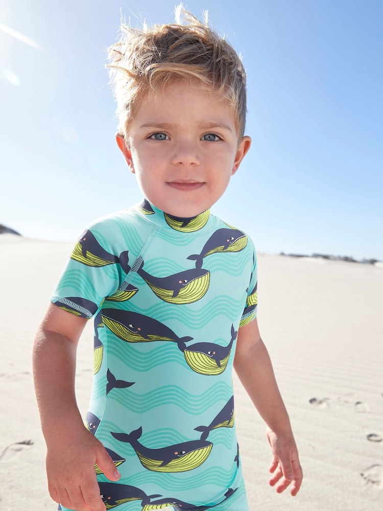 Mint Whale Sunsafe All-In-One Swimsuit (3mths-7yrs) - Image 1 of 9 Mint Whale Sunsafe All-In-One Swimsuit (3mths-7yrs) - Image 1 of 9