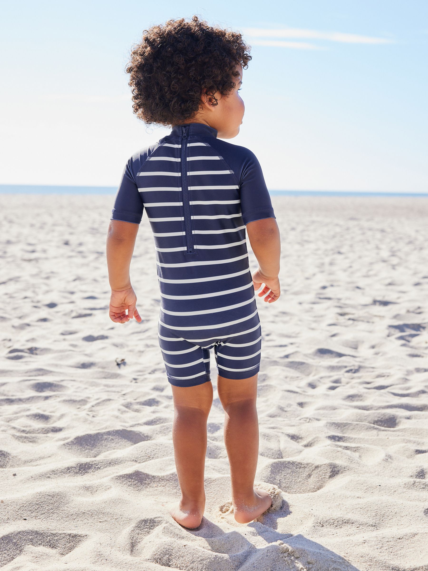 HUAANIUE Baby Badeanzug Für Jungen – Langärmelig Mit Reißverschluss, UPF 50+, Marineblau, Größe 6M-6J