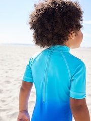 Blauer Farbverlauf - Sunsafe Einteiliger Badeanzug (3 Monate bis 7 Jahre) - Bild 5 von 9