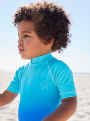 Blauer Farbverlauf - Sunsafe Einteiliger Badeanzug (3 Monate bis 7 Jahre) - Bild 6 von 9