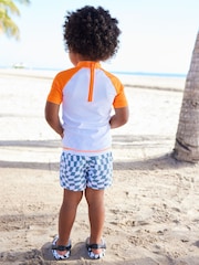 Orange Checkerboard Sunsafe Top and Shorts Set (3mths-7yrs) - Image 3 of 7