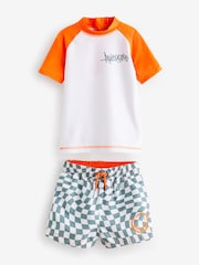 Orange Checkerboard Sunsafe Top and Shorts Set (3mths-7yrs) - Image 5 of 7