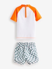 Orange Checkerboard Sunsafe Top and Shorts Set (3mths-7yrs) - Image 6 of 7