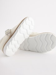 White Standard Fit (F) T-Bar Adjustable Buckle Shoes - Image 6 of 6