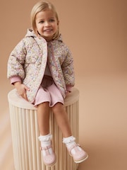 Pink Standard Fit (F) T-Bar Adjustable Buckle Shoes - Image 1 of 6