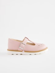 Pink Standard Fit (F) T-Bar Adjustable Buckle Shoes - Image 2 of 6