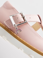 Pink Standard Fit (F) T-Bar Adjustable Buckle Shoes - Image 6 of 6