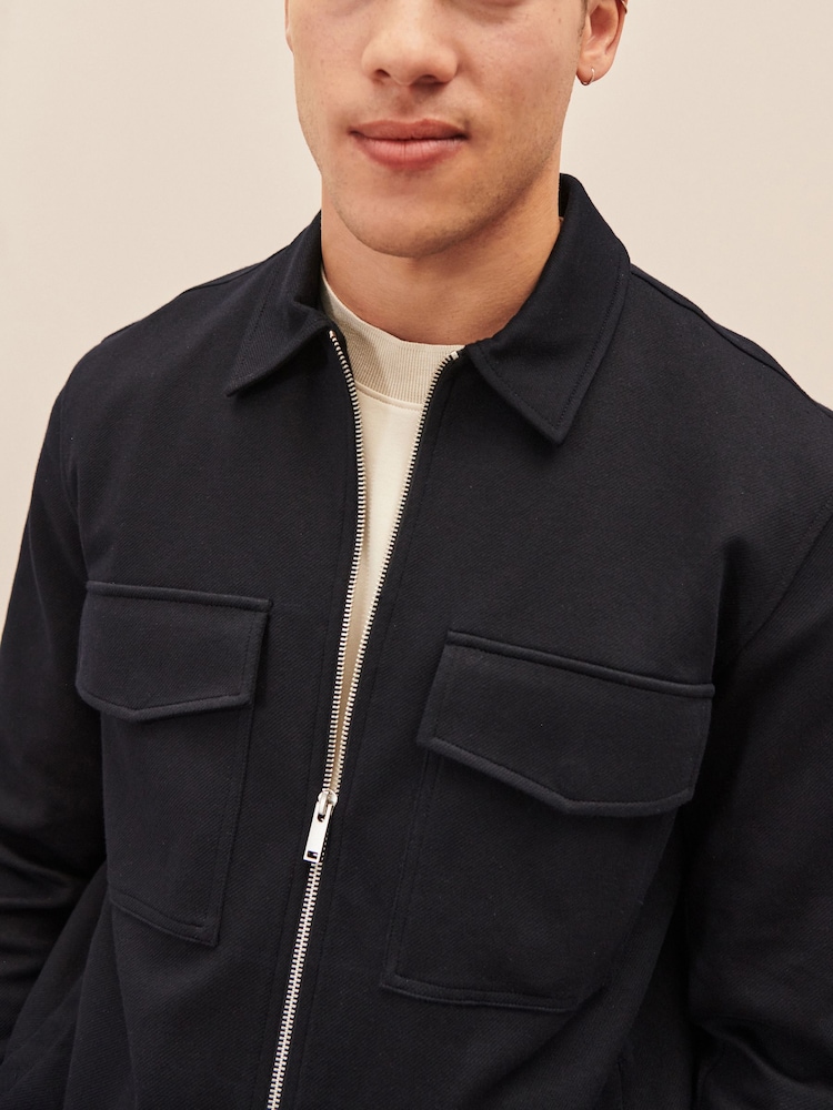 Navy Blue EDIT Jersey Shacket - Image 4 of 4