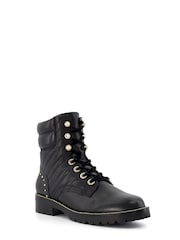 Dune London Black Pearlescent Gem Detail Boots - Image 2 of 5